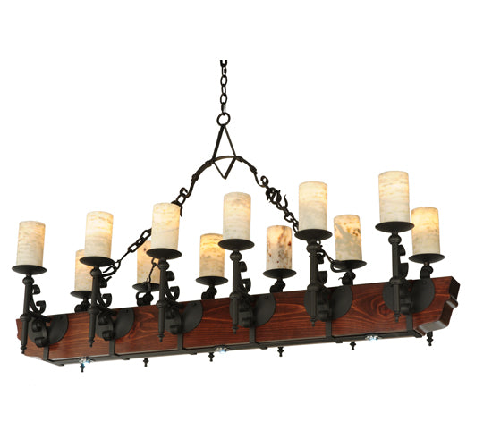 60"L Tudor Jadestone LED Oblong Chandelier