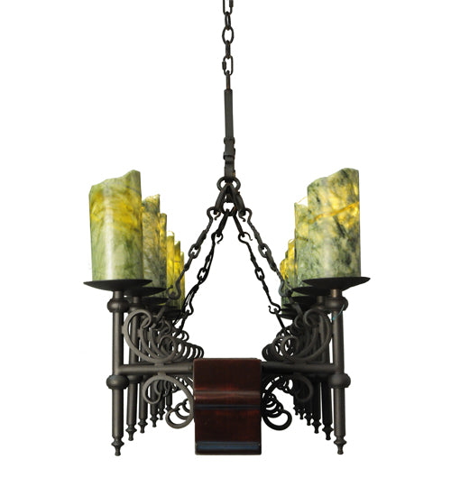 60" Long Tudor Jadestone LED Chandelier