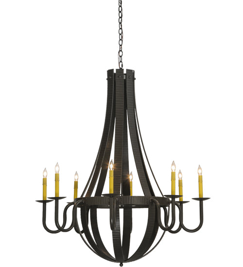 42"W Barrel Stave Metallo 8 Lt Chandelier