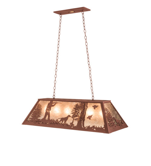 42" Long Quail Hunter With Dog Oblong Pendant