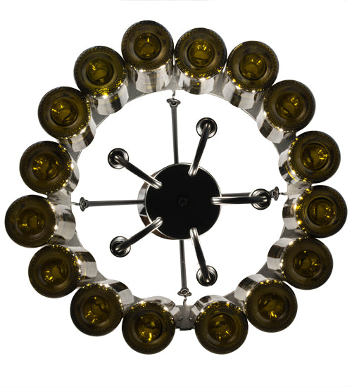 17"W Tuscan Vineyard Estate 16 Wine Bottle Chandelier