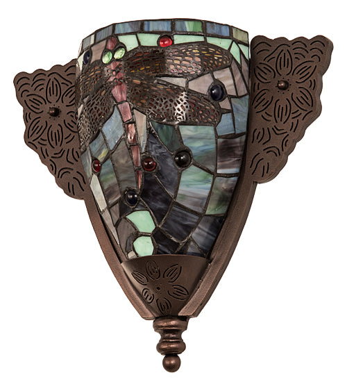 15" Wide Tiffany Dragonfly Wall Sconce