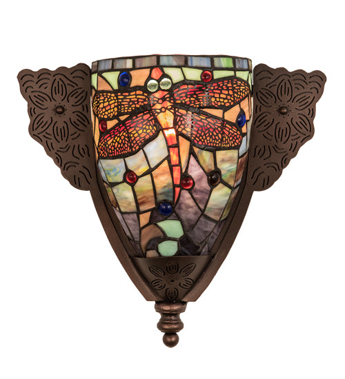 15" Wide Tiffany Dragonfly Wall Sconce