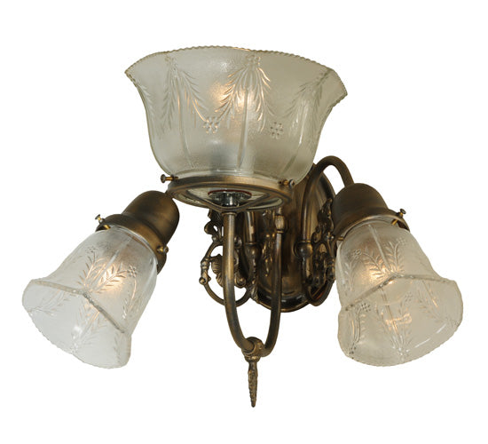 15" Wide Revival Gas & Electric 3 Light Wall Sconce