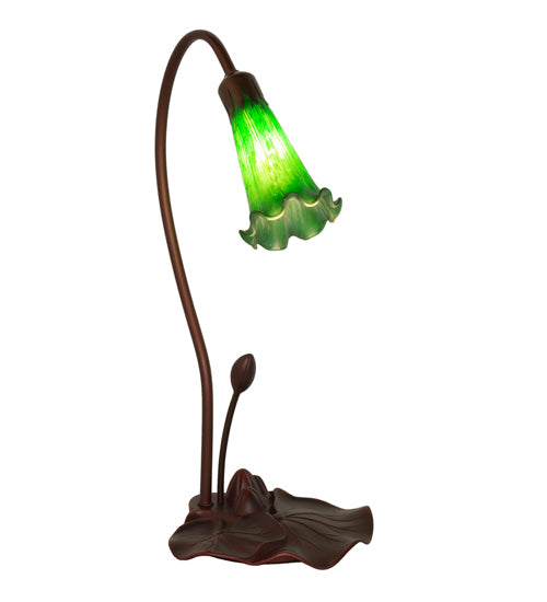 16" High Green Pond Lily Mini Lamp