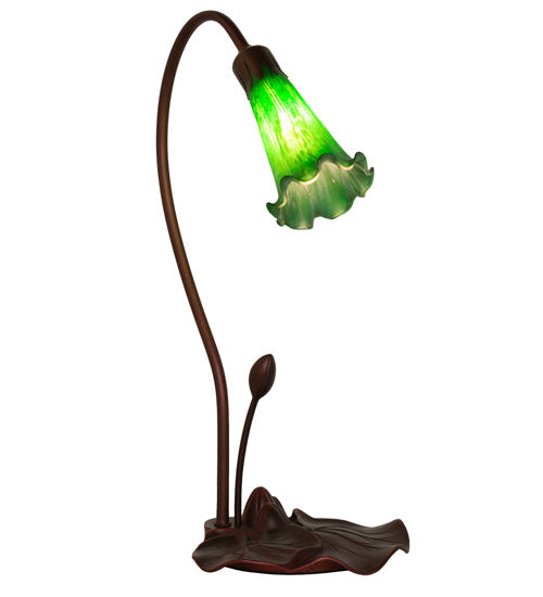 16" High Green Pond Lily Mini Lamp