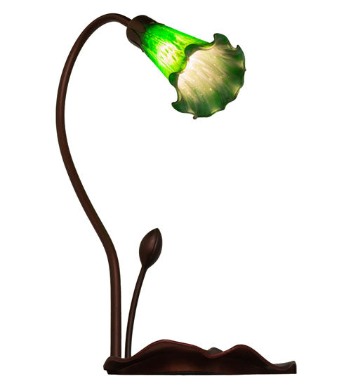 16" High Green Pond Lily Mini Lamp