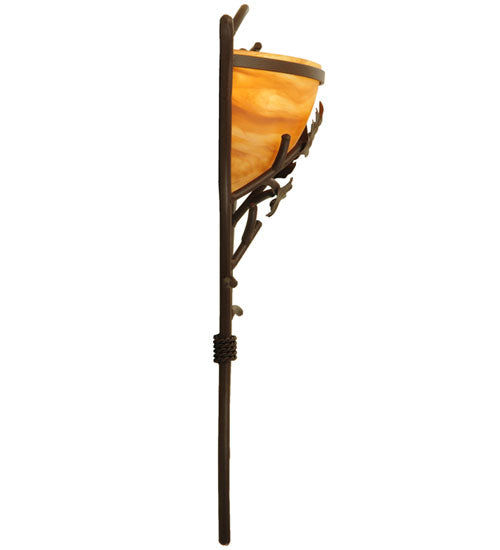 15.25"W Oak Branch Wall Sconce