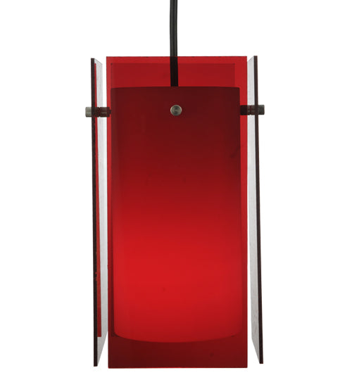 5.5"Sq Metro Red Quadrato Acrylic Mini Pendant