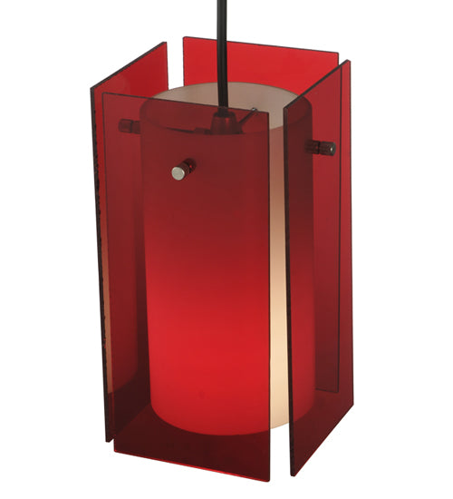 5.5"Sq Metro Red Quadrato Acrylic Mini Pendant