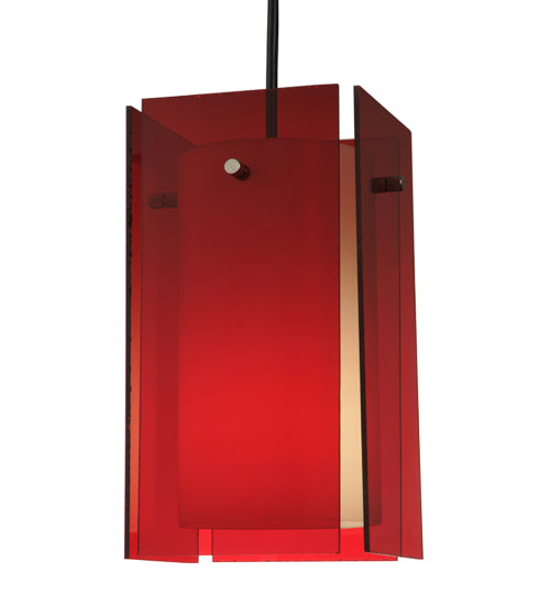 5.5"Sq Metro Red Quadrato Acrylic Mini Pendant