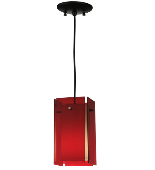 5.5"Sq Metro Red Quadrato Acrylic Mini Pendant