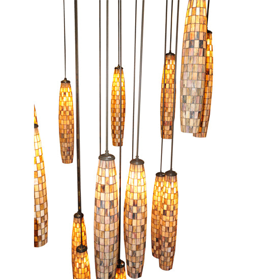 72"W Checkers 16 Lt Cascading Pendant