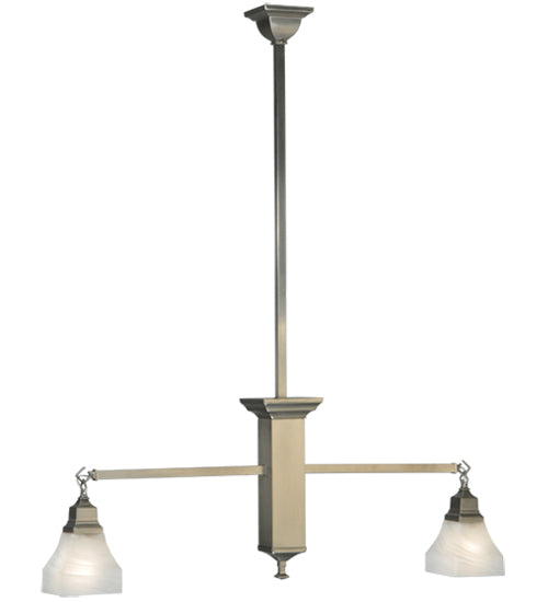 40" Long Bungalow 2 Light Island Pendant