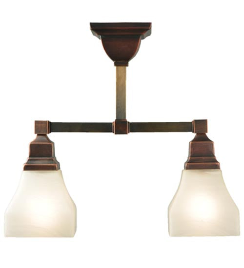 15.5" Long Bungalow 2 Light Semi-Flushmount