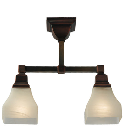 15.5" Long Bungalow 2 Light Semi-Flushmount