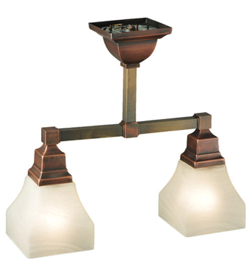 15.5" Long Bungalow 2 Light Semi-Flushmount