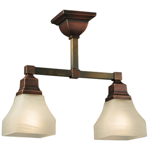 15.5" Long Bungalow 2 Light Semi-Flushmount