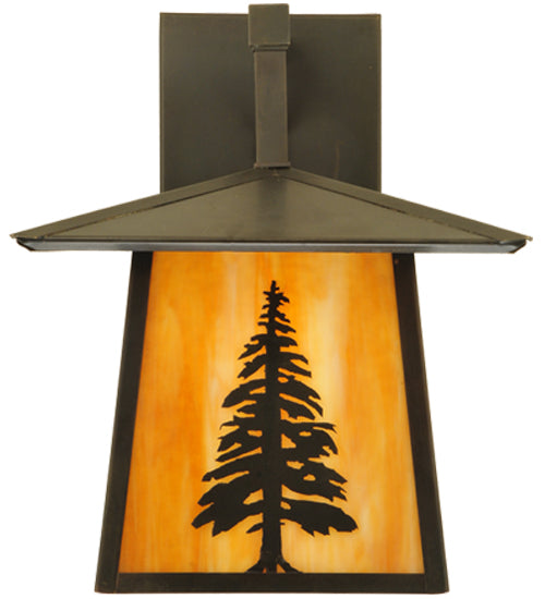 12" Wide Stillwater Tall Pine Straight Arm Wall Sconce