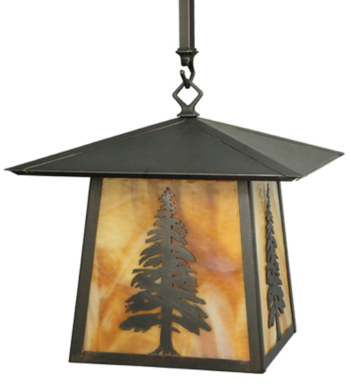 12"Sq Stillwater Tall Pine Pendant