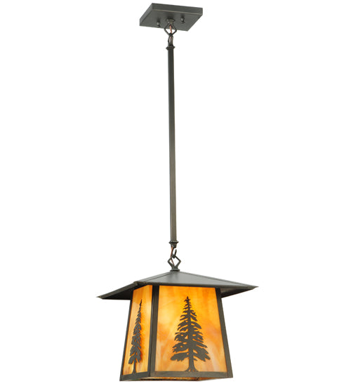 12"Sq Stillwater Tall Pine Pendant