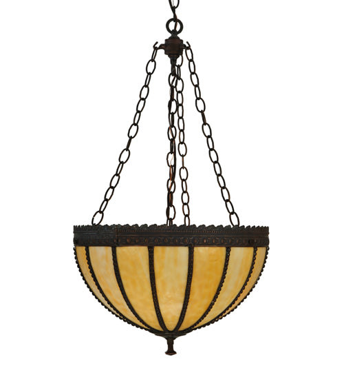 17"W Gothic Beige Inverted Pendant