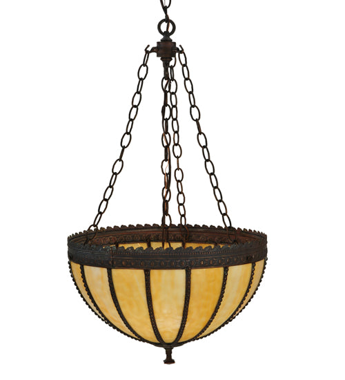 17"W Gothic Beige Inverted Pendant