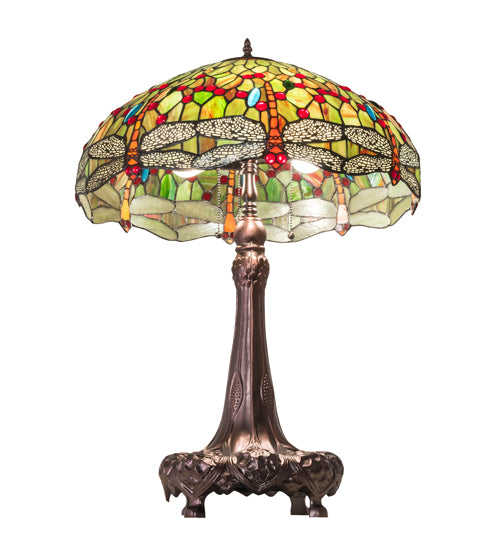 31" High Tiffany Hanginghead Dragonfly Table Lamp