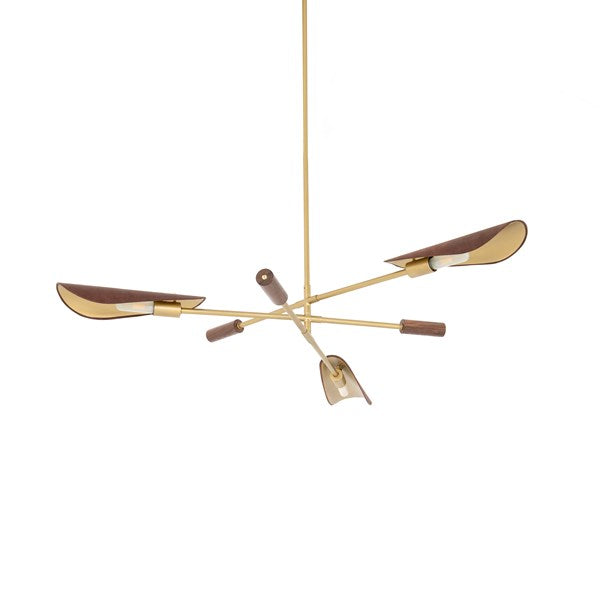 Astrid Chandelier-Dark Brown Leather