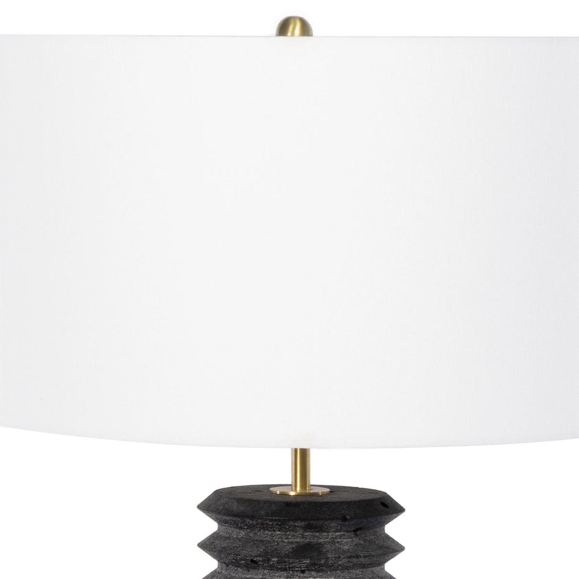 Noir Column Travertine Lamp