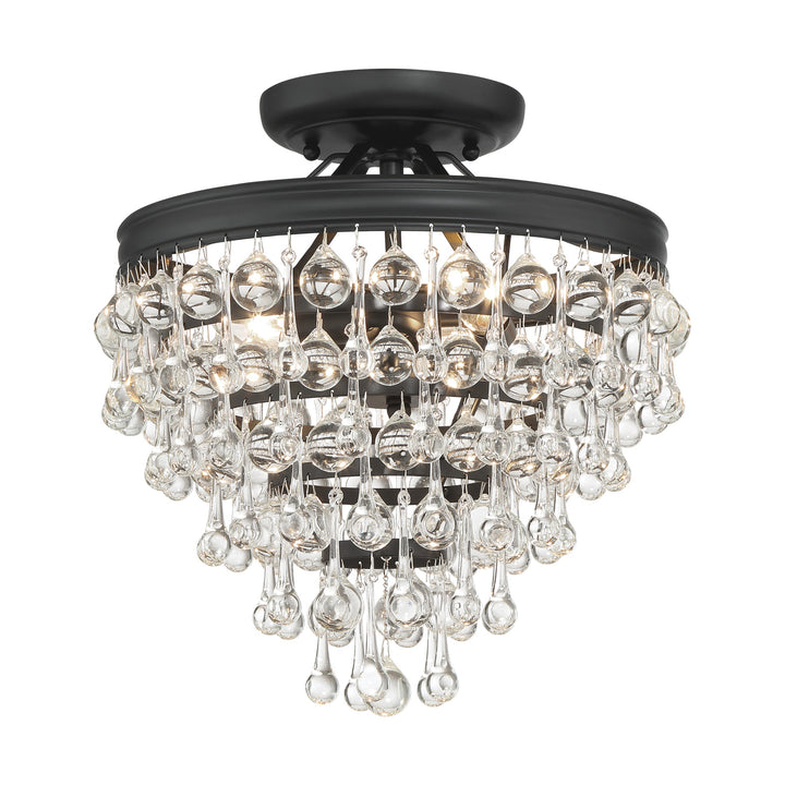 Calypso 3 Light Matte Black Semi Flush Mount