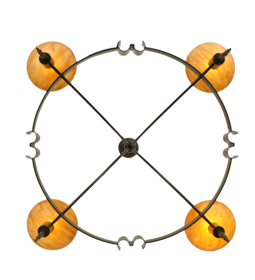 48.5"W Kuberic 4 Lt Chandelier