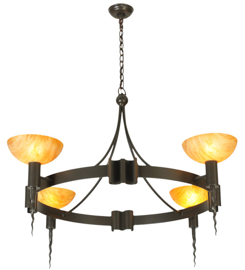 48.5"W Kuberic 4 Lt Chandelier