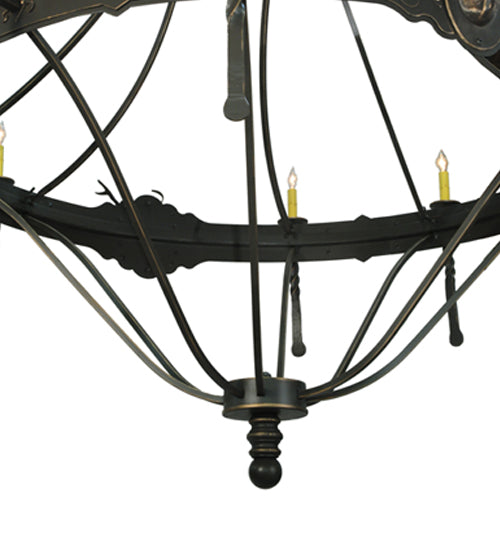 66.5"W Stag 12 Lt Two Tier Chandelier