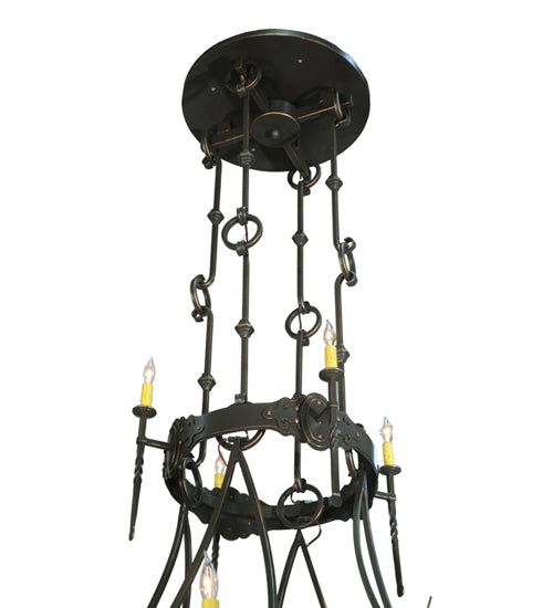 66.5"W Stag 12 Lt Two Tier Chandelier