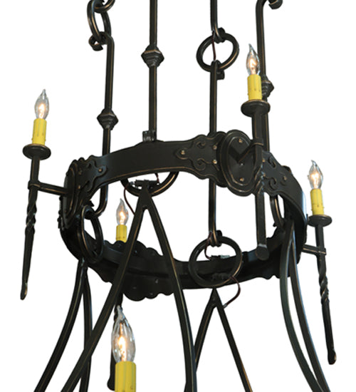 66.5"W Stag 12 Lt Two Tier Chandelier