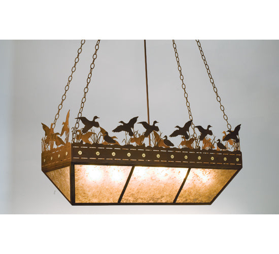 48"L Ducks In Flight Oblong Inverted Pendant