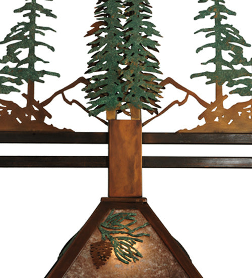 45"L Winter Pine Tall Pines 3 Lt Island Pendant