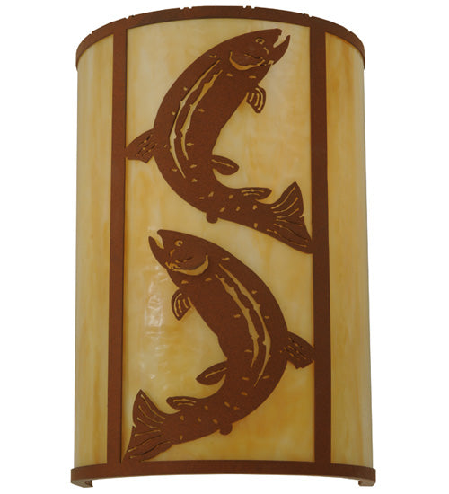 12" Wide Leaping Trout Vanity Light