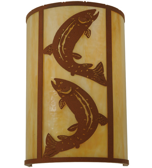 12" Wide Leaping Trout Vanity Light