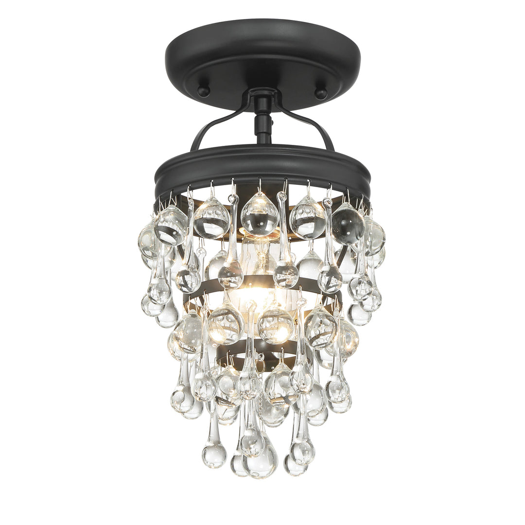 Calypso 1 Light Matte Black Semi Flush Mount