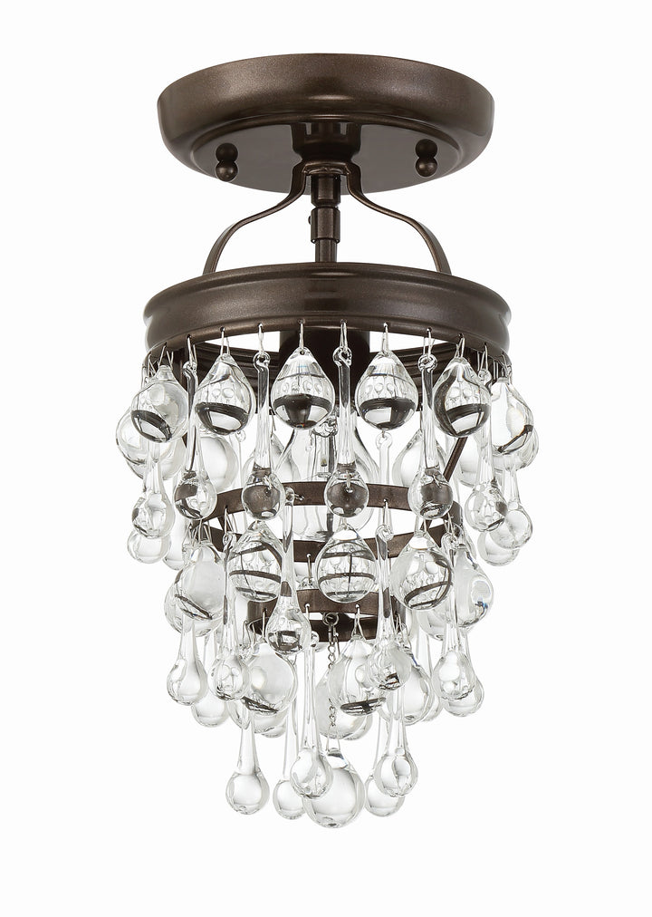 Crystorama Calypso 1 Light Matte Black Semi Flush Mount