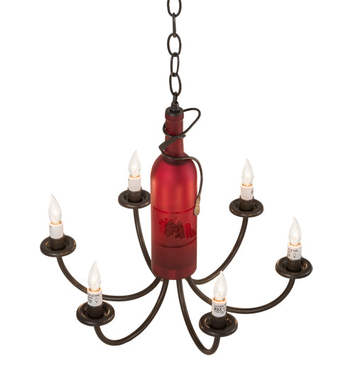 18" Wide Tuscan Vineyard 6 Light Chandelier