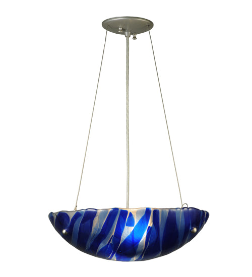 16" Wide Metro Fusion Azul Glass Inverted Pendant