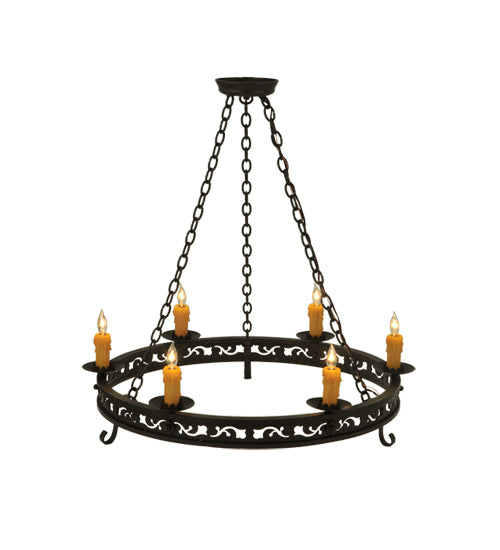 36" Wide Sagebrush 6 Light Chandelier