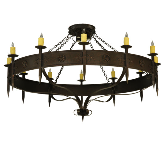 72" Wide Warwick 12 Lt W/Downlights Chandelier