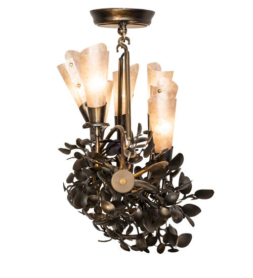 34" Long Vinca Vine 7 Light Chandelier