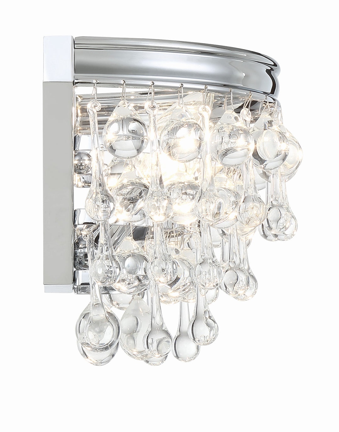 Crystorama Calypso 2 Light Crystal Teardrop Polished Chrome Sconce