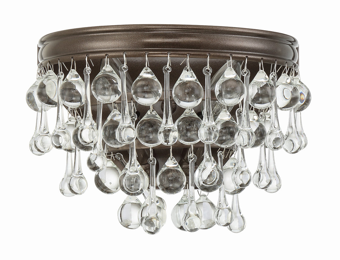 Calypso 2 Light Crystal Teardrop Polished Chrome Sconce