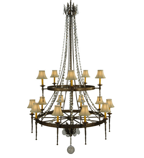 48" Wide Amaury 15 Light Two Tier Chandelier